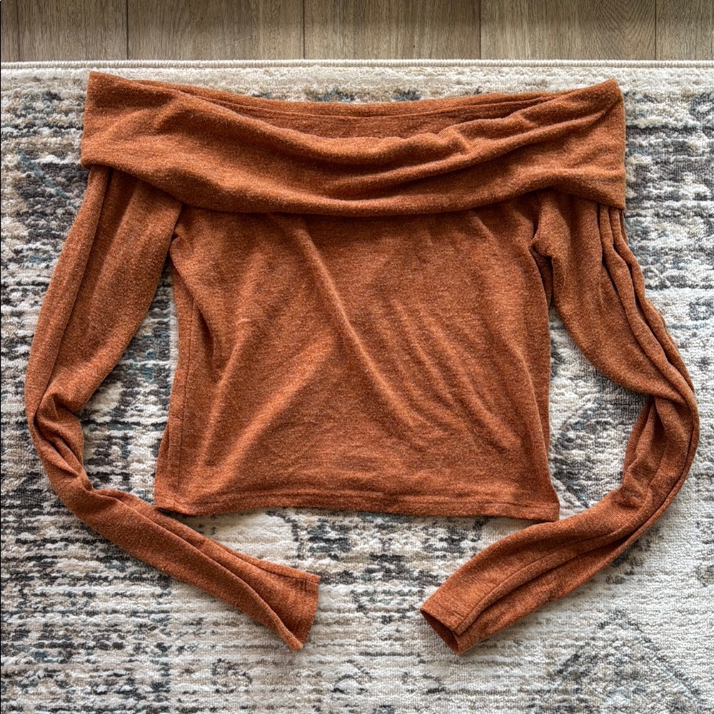 Forever 21 Brown Off-the-Shoulder Sweater